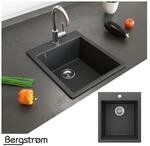 Granit Sp&uuml;le K&uuml;chensp&uuml;le Einbausp&uuml;le Sp&uuml;lbecken K&uuml;che + Siphon Schwarz