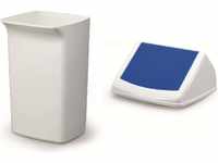 Abfallbehälter-Set DURABIN Flip 40 Liter, weiß/blau