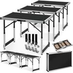 tectake&reg; 3er Set Tapeziertisch, klappbar, mit Kantenschutz und Tragegriff, 300 x 60