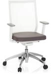 hjh OFFICE Profi B&uuml;rostuhl ASPEN WHITE Stoff / Netzstoff mit Armlehnen