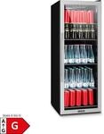 Beersafe 6XL K&uuml;hlschrank 171 Liter 5 B&ouml;den Panoramaglast&uuml;r Edelstahl Silber...