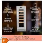Vinovilla Weink&uuml;hlschrank 50l / 20 Flaschen Glast&uuml;r Edelstahl
