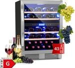 Vinovilla 43 Built-In Duo Weink&uuml;hlschrank 2 Zonen 129l 43 Fl Glast&uuml;r 43 Liter 2