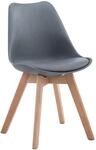 CLP Besucherstuhl Borneo V2 Natura Kunstleder - Farbe: grau, Gestellfarbe: natur