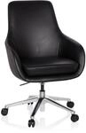 hjh OFFICE Profi Chefsessel BARENO Leder mit Armlehnen