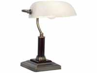 BRILLIANT Lampe Bankir Tischleuchte messing antik 1x A60, E27, 60W, geeignet für