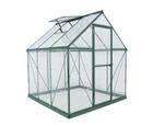 Palram Gew&auml;chshaus Hybrid Gr&uuml;n+ 4x Schwerlastregal und Gew&auml;chshaus-Clips in...