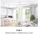 Figo 2-in-1-Deckenventilator Lampe &Oslash;132cm 10.039m&sup3;/h Fernbedienung Wei&szlig;
