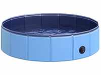 PawHut Hundebadewanne mit Wasserablassventil blau 80 x 20 cm (ØxH)