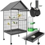 tectake&reg; Vogelk&auml;fig, in Hammerschlagoptik, 2 T&uuml;ren und geringer Gitterabstand, 85