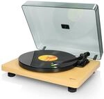 Lenco L-30WD - Plattenspieler mit Riemenantrieb und Holzgeh&auml;use - USB/PC-Encoding -