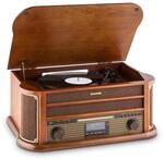 Belle Epoque 1908 Retro-Microanlage USB CD MP3 Vinyl Holzgeh&auml;use Braun