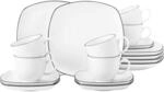 Seltmann Weiden Kaffeeservice eckig Lido Black Line 18er Set