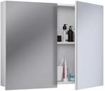 VCM Badschrank zeitlos Ma&szlig;e ca. H. 60 x B. 80 x T. 12 cm Zwei Dreht&uuml;ren 