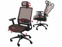 Bürostuhl MCW-A20, Schreibtischstuhl Drehstuhl, ergonomisch Kopfstütze Stoff/Textil
