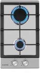 Ignito Domino Gaskochfeld 2-flammig Sabaf-Brenner Edelstahl silber Silber 2 Brenner