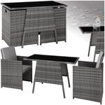 tectake&reg; Rattan Sitzgruppe, f&uuml;r 2 Personen, UV-best&auml;ndig, zusammenschiebbar