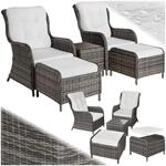 tectake&reg; Aluminium Rattan Sitzgruppe, f&uuml;r 2 bis 4 Personen, Dicke der Sitzpolster