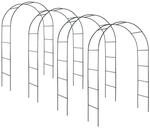 tectake&reg; 4er-Set Rosenbogen, aus Stahl, stabiler Halt, 140 x 40 x 240 cm