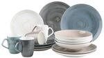 M&auml;ser Geschirr-Set, Porzellan Derby Blau/ Grau/ Beige/ Wei&szlig;