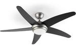 Bolero 2-in-1-Deckenventilator 134cm Leuchte 55W Fernbedienung schwarz