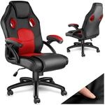 tectake&reg; B&uuml;rostuhl, ergonomische Form, Kunstlederbezug mit Mesh-Gewebe, stufenlos