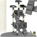 tectake&reg; Kratzbaum, 170 cm, mit 2 Katzenh&auml;usern, inklusive 2 Treppen und Kippschutz