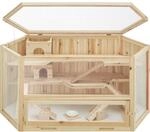 tectake&reg; Hamsterk&auml;fig, aus Holz, aufklappbares Dachgitter, 115 x 60 x 58 cm
