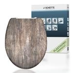 Sch&uuml;tte Duroplast WC Sitz OLD WOOD, mit Absenkautomatik und Schnellverschluss