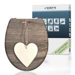 Sch&uuml;tte Duroplast WC Sitz WOOD HEART, mit Absenkautomatik und Schnellverschluss
