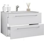 VCM 2-tlg. Waschplatz Waschtisch Waschbecken Unterschrank Breite 80 cm Badm&ouml;bel