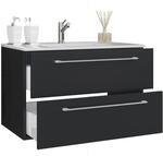 VCM 2-tlg. Waschplatz Waschtisch Waschbecken Unterschrank Breite 60 cm Badm&ouml;bel