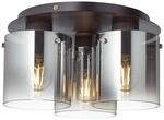 BRILLIANT Lampe Beth Deckenleuchte 35cm schwarz/rauchglas 3x A60, E27, 60W, g.f.