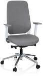 hjh OFFICE Profi B&uuml;rostuhl CHIARO T4 WHITE Stoff mit Armlehnen (h&ouml;henverstellbar)