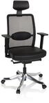 hjh OFFICE Luxus Chefsessel SENATOR PRO Leder/Netzstoff mit Armlehnen