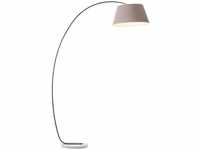 BRILLIANT Lampe Brok Bogenstandleuchte 2,0m braun/grau 1x A60, E27, 60W, geeignet
