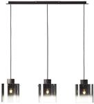 BRILLIANT Lampe Beth Pendelleuchte 3flg Kaffee/rauchglas 3x A60, E27, 60W, g.f.