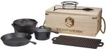 ECHTWERK 7-teiliges Dutch Oven Set mit Holzkisten