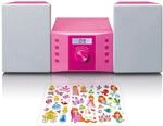 Lenco Micro Set mit CD FM Radio AUX-IN Aufkleber Pink