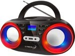 Cyberlux CD-Player m. LED-Beleuchtung USB Kinder Radio Schwarz/Rot