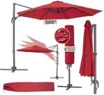 tectake&reg; Sonnenschirm, &Oslash; 300 cm, 6 einstellbare Neigungsstufen, UV-Schutz 50+,