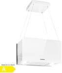 Kronleuchter L Inselabzugshaube 60cm Abluft: 577m&sup3;/h LED Touch Glas wei&szlig; Wei&szlig;