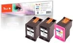 Peach HP 302 3 Druckk&ouml;pfe (2*bk, col) ersetzt HP No. 302, F6U66AE, F6U65AE f&uuml;r