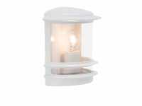 BRILLIANT Lampe Hollywood Außenwandleuchte weiß 1x A60, E27, 60W, geeignet für
