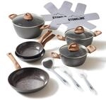 STONELINE&reg; CERAMIC Back to Nature Kochgeschirr-Set, 14-tlg., Keramik-Beschichtung,
