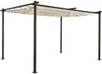 Pavillon Pergola LUXOR LIGHT 3x4m beige-anthrazit Schiebedach