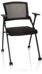 hjh OFFICE Klappstuhl PRIORITY II Stoff / Netzstoff mit Armlehnen