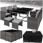 tectake&reg; Rattan Sitzgruppe, f&uuml;r 6 bis 10 Personen, UV-best&auml;ndig,