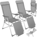 tectake&reg; 2er Set Aluminium Gartenstuhl, klappbar, 5-fach verstellbare R&uuml;ckenlehne