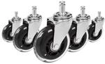 hjh OFFICE Stuhlrollen 5x ROLO SKATE CT 11mm/75mm 100 % Polyurethan